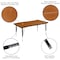 Flash Furniture 76" Oval Wave Oak Table Set-12" Stack Chairs XU-GRP-12CH-A3048CON-48-OAK-T-P-GG - alternate 4